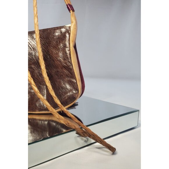 Vintage Handcrafted Leather Crossbody Purse Shoulder Bag - Picture 6 of 10